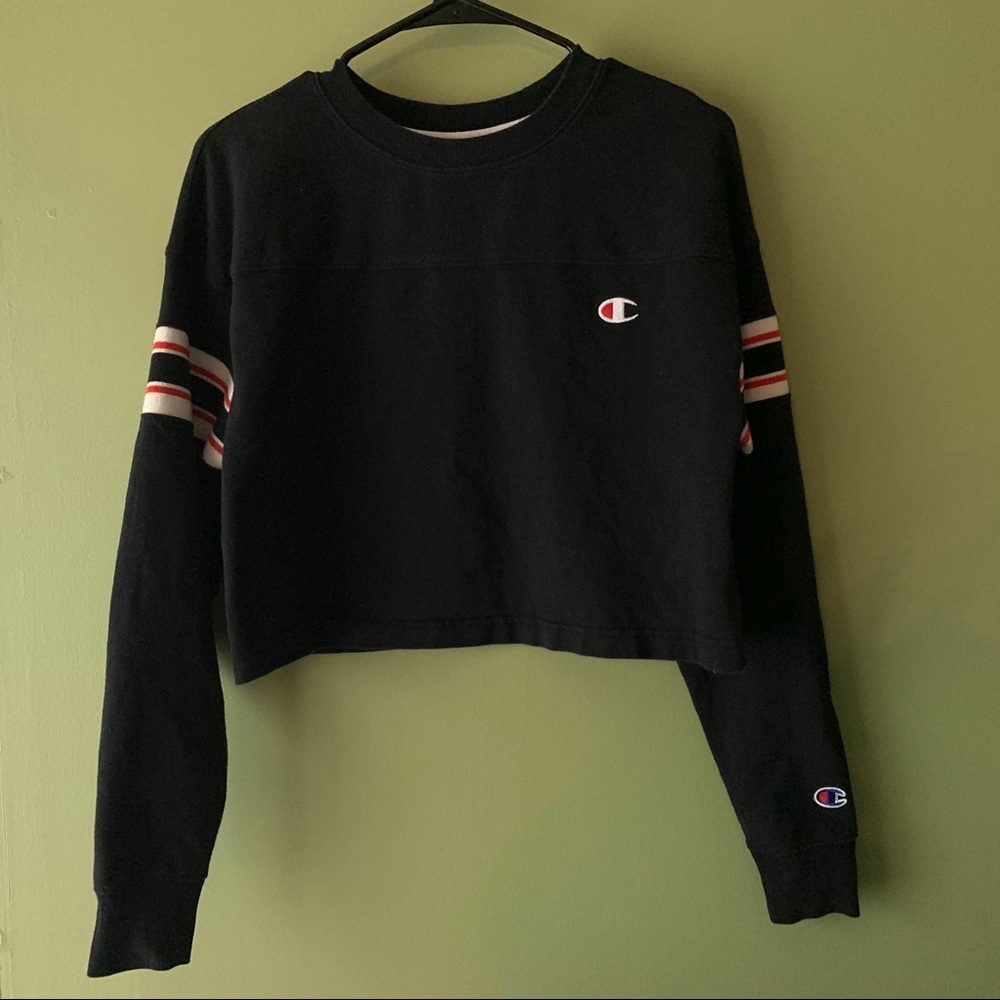 Champion Cropped, Striped Long Sleeve Tee